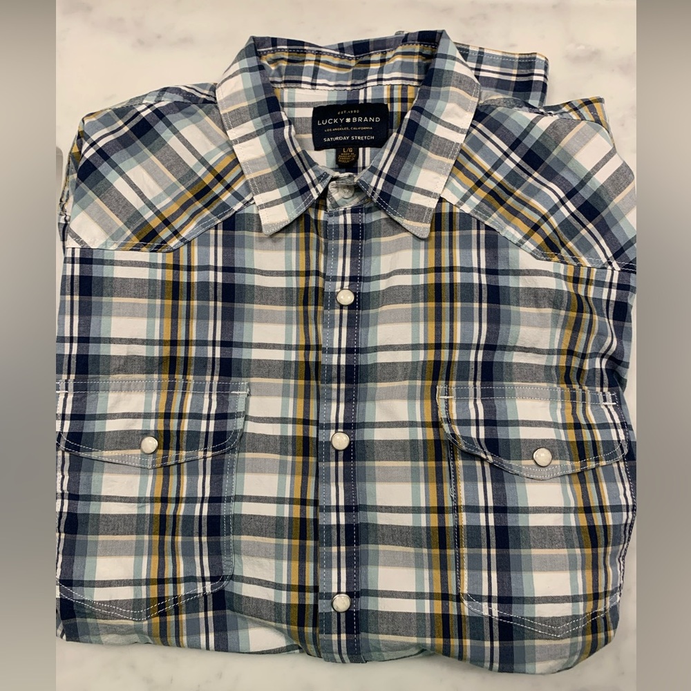 Men’s Lucky Brand Saturday Stretch Plaid Shirt